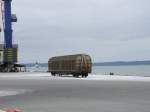 Im Mukraner Hafen stand am 19.Februar 2011 ganz Alleine dieser Schiebewandwagen.