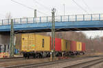 Die 3 Containertragwagen aus einen anderen Blickwinkel. Tostedt, 18.12.2024.