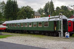 Der DDR-Regierungszug-Salonwagen A ex DR 61 50 89-40 006-8 der Gattung Salon 8980, heute zugehörig zum Zughotel Wolkenstein, hier am 26 August 2013.