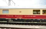 TEE Rheingold Wagen 6 Speisewagen D-AKE 56 84 88-95 001-5 WRmz in Lindau-Reutin am 12.08.2023.