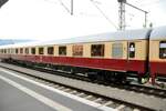 TEE Rheingold Wagen 9 Speisewagen D-AKE 61 80 19-90 252-6 Ampz in Lindau-Reutin am 12.08.2023.