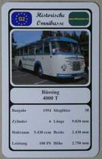 (274'303) - Quartett-Spielkarte mit B�ssing 4000 T von 1954 am 27.