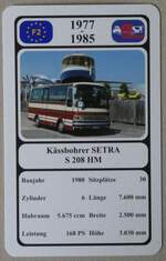 (276'731) - Quartett-Spielkarte mit K�ssbohrer SETRA S 208 HM von 1980 am 15.