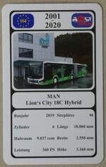 (277'344) - Quartett-Spielkarte mit MAN Lion's City 18C Hybrid von 2019 am 29.
