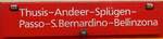 (281'382) - Routentafel - Thusis-Andeer-Spl�gen-Passo-S.Bernardino-Bellinzona - am 12.