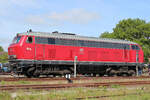 25 Jahre Moorexpress: Fahrzeugausstellung mit 169 001 (219 001-5) am 10.05.2025 in Gnarrenburg.