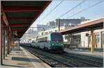 Dei SNCF BB 36347 zieht eine BB 22200 und einen G�terzug durch den Bahnhof von Chamb�ry. 

22. M�rz 2022