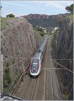Die beiden SNCF inOui TGV Duplex Rame 239 und 856 sind bei Agay auf dem Weg nach Nice Ville. 

24. März 2025