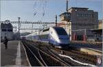 Ein SNCF Duplex TGV mit dem Triebkopf 4722 verlässt Lausanne als TGV Lyria nach Paris Gare de Lyon.