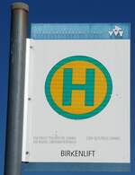 (280'618) - DIETRICH-TOURISTIK/DB/�BB-POWTBUS- Haltestellenschild - Seefeld, Birkenlift - am 20.