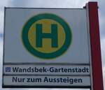 (275'067) - vhh-Haltestellenschild - Hamburg, Wandsbek-Gartenstadt - am 8.