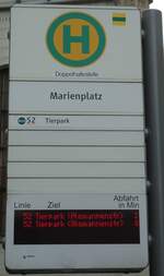 (128'600) - MVG-Haltestellenschild - M�nchen, Marienplatz - am 11.