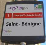 (173'557) - PONTABUS-Haltestellenschild - Pontarlier, Saint-B�nigne - am 1.