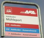 (130'368) - AFA-Haltestellenschild - Adelboden, M�hleport - am 11.