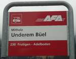 (138'469) - AFA-Haltestellenschild - Mitholz, Underem B�el - am 6.