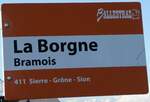 (243'750) - BALLESTRAZ-Haltestellenschild - Bramois, La Borgne - am 11. Dezember 2022