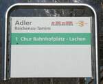 (233'752) - dr BUS vu CHUR-Haltestellenschild - Reichenau-Tamins, Adler - am 11.