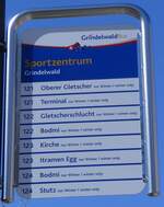 (273'280) - GrindelwaldBus-Haltestellenschild - Grindelwald, Sportzentrum - am 28.