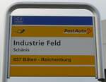(166'063) - PostAuto-Haltestellenschild - Sch�nis, Industrie Feld - am 10.