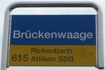 (178'476) - ZVV/PostAuto-Haltestellenschild - Altikon, Br�ckenwaage - am 10.