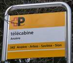 (270'548) - +P-Haltestellenschild - Anz�re, t�l�cabine - am 2.