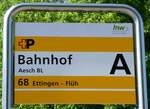 (274'424) - +P-Haltestellenschild - Aesch BL, Bahnhof - am 2.