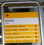 (276'970) - +P-Haltestellenschild - Thusis, Bahnhof - am 18.