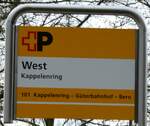 (286'055) - +P-Haltestellenschild - Kappelenring, West - am 10. April 2026