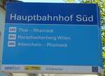 (169'945) - seebus/PostAuto/RTB-Haltestellenschild - Gossau, Hauptbahnhof S�d - am 12.