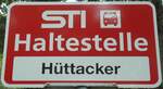 (128'762) - STI-Haltestellenschild - Homberg, H�ttacker - am 15.