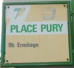 (129'527) - TN-Haltestellenschild - Neuch�tel, Place Pury - am 6.
