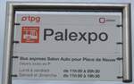 (189'209) - tpg-Haltestellenschild - Gen�ve, Palexpo - am 12.