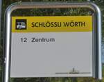 (209'564) - VERKEHRSBETRIEBE SCHAFFHAUSEN-Haltestellenschild - Neuhausen, Schl�ssli W�rth - am 14.
