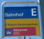 (218'742) - ZVV/PostAuto-Haltestellenschild - B�lach, Bahnhof - am 18.