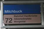 (256'208) - ZVV-Haltestellenschild - Z�rich, Milchbuck - am 21.