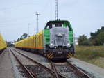 Am Mittag des 31.08.2017 stand 650 114-8 mit dem Holzzug von Rostock-Bramow nach Stendal-Niedergörne im Gbf Rostock-Bramow.