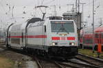 146 570 mit IC 2239(Rostock-Leipzig)am 14.02.2020 im Rostocker Hbf.