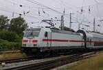146 573-1 mit IC 2238(Leipzig-Rostock)bei der Einfahrt im Rostocker Hbf.01.07.2023