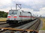 146 575-6 mit IC 2239(Rostock-Leipzig)bei der Ausfahrt im Rostocker Hbf.21.07.2023
