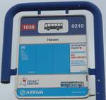 (156'851) - ARRIVA-Haltestellenschild - Lauwersoog, Haven - am 19.