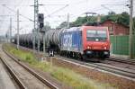 dampfloks-dieselloks-e-loks-triebwagen/83681/482-041-1-der-sbb-cargo-mit 482 041-1 der SBB Cargo mit einem Kesselzug in Rathenow in Richtung Wustermark. 24.07.2010