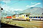 In Domodossola rangiert die FS 445 082. 

Analogbild vom März 1993