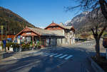 Der Bahnhof Gossensaß/Colle Isarco am 26.03.2022.