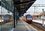 Gleich zweimal.... Die CFL 4014 steht mit DoSto´s als RB abfahrtbereit nach Wasserbillig am 17 Juni 2013 im Bahnhof Luxemburg (Gleis 9A).
