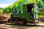 Die �lteste erhaltene luxemburgische Dampflok, die 700 mm Schmalspur Dampflok Krauss 4 der Grubenbahn Mini�resbunn Doihl hat am 16 Juni 2013 mit ihrem Personenzug von Doihl kommend den Industrie- und