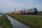 RFO 2019 330 schleppt ein Containerzug durch Valburg CUP am 9 April 2026 -ab 13 April bis zum 19 Mai 2026 wird es wegen Bauarbeiten zwischen die Deutsche Anschlüssstrecke Emmewrich--Oberhausen