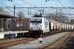 TRAXX am Kopf in Oss am 2 M�rz 2021, wo LTE (1)286 940 mit ein Getreidezug in Oss eingetroffen ist.