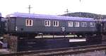 �BB Bauzug 203, B�rowagen 99 06 29 Streckenleitung, Heimatbahnhof Selztal in Attnang-Puchheim im Okt.1985.