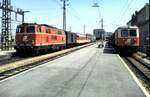ÖBB 2143.29 und MzB 1099.10 in St.Pölten am 03.08.1986.
