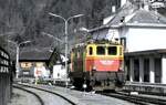 Montafon-Bludenz-Schruns-Bahn (MBS) 1045.01 in Schruns im März 1989.